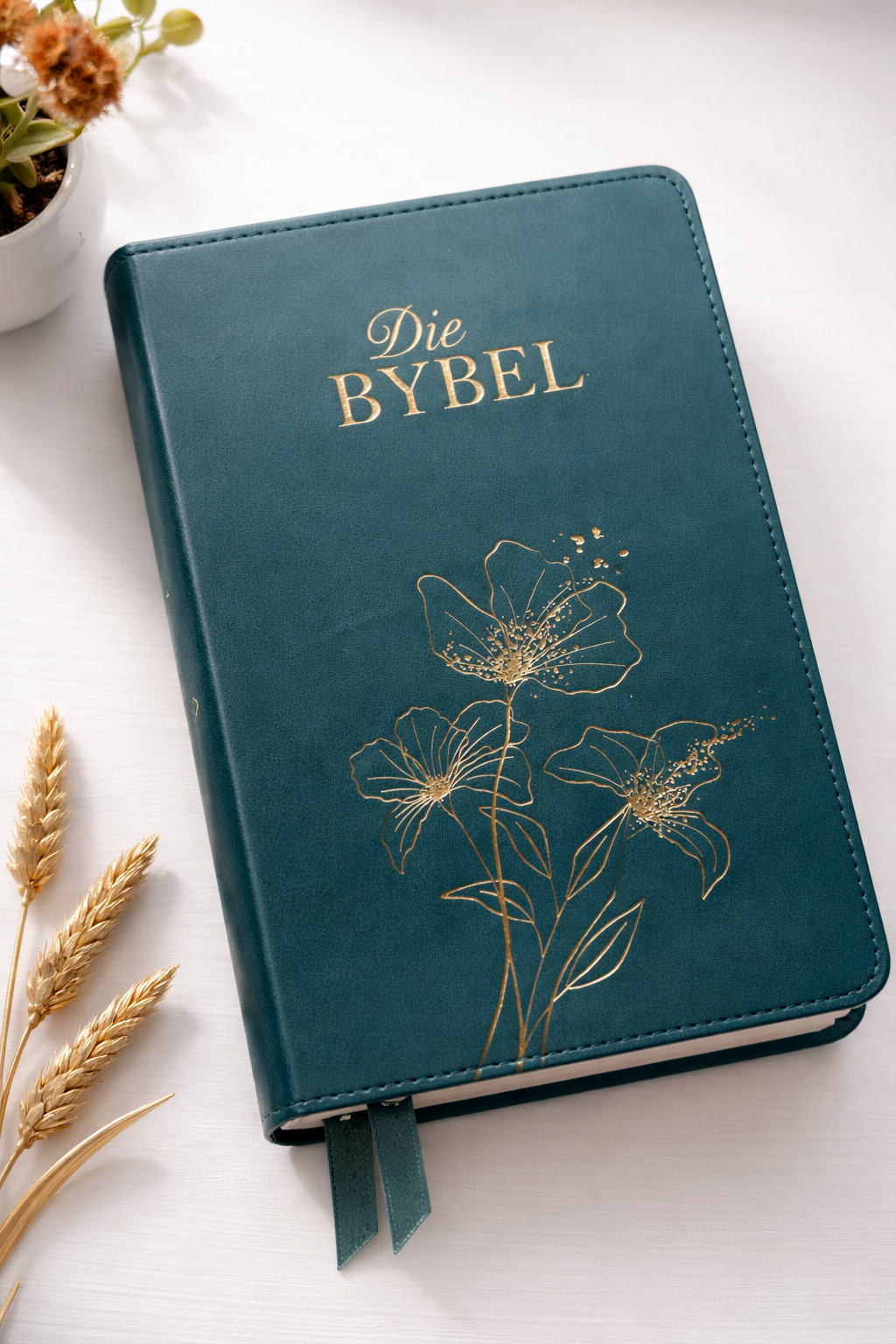 Die Bybel-groen met goue blomme NLV