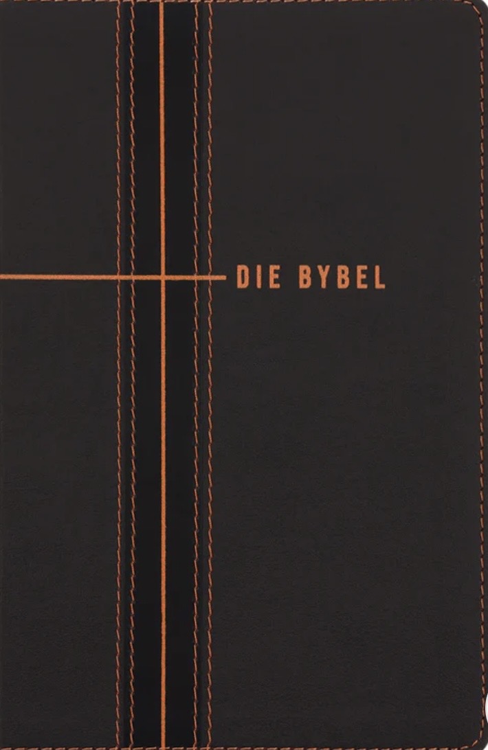 NLV Donkerbruin en Oranje Kunsleer Standaard Bybel Met Duimgrepe - Image 3
