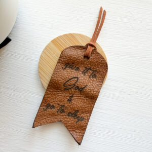 Genuine leather bookmark-Give it all to God