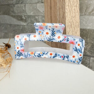 Blue floral claw clip