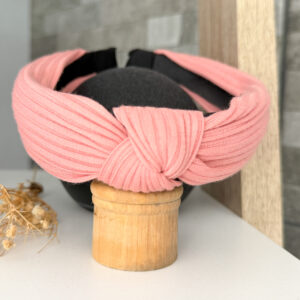 Knotted alice band-pink stripe