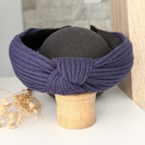 Knotted alice band-navy stripe