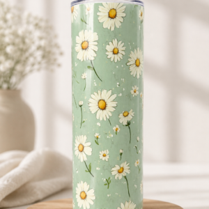 600ml stainless steel skinny tumbler-daisy