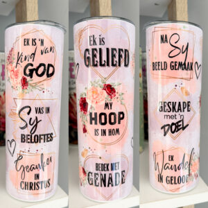 600ml stainless steel skinny tumbler-motivational