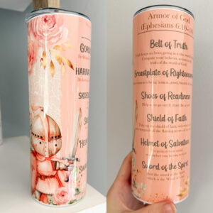 600ml stainless steel skinny tumbler-armor of God