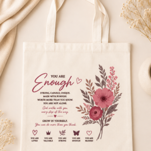 Big tote bag- you are enough