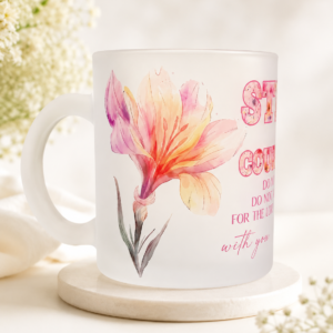 Frosted mug- strong&courageous