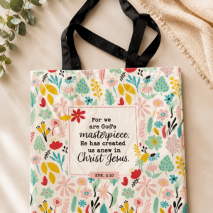 For We Are God's Masterpiece Canvas Tote Bag-380 x 380 x 3 mm