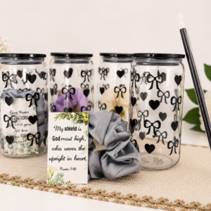 Black bow glass tumbler set-random pick