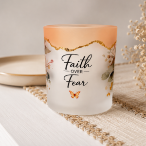 Frosted mug- faith over fear