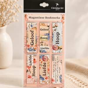 Geloof, Hoop en Liefde Afrikaans Six-Piece Magnetic Bookmark Set
