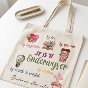 34x35 cm Tote bag-jy is 'n onderwyser