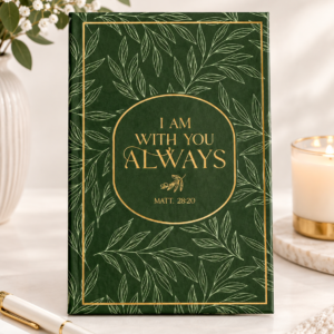 I Am with You Always Green Hardcover Notepad