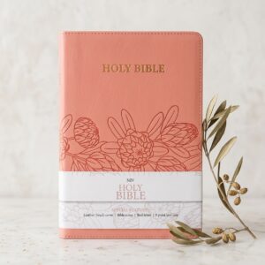 NIV BIBLE- L/touch salmon pink protea